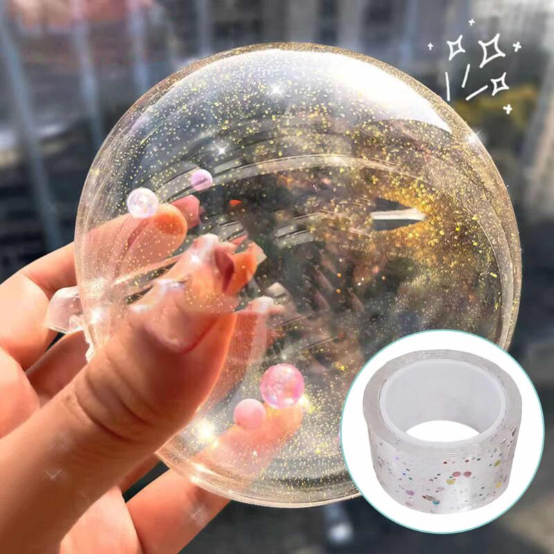 Multipurpose Nano Tape with Straws and Beads for DIY Craft Children Pinch Toy Making Blowing Bubble 4